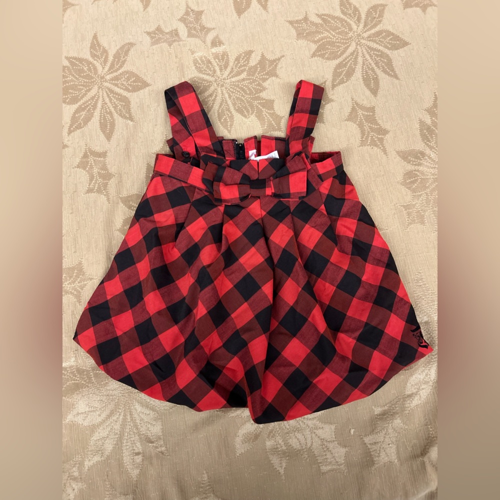 Deux par Deux Red and Black Checkered Dress